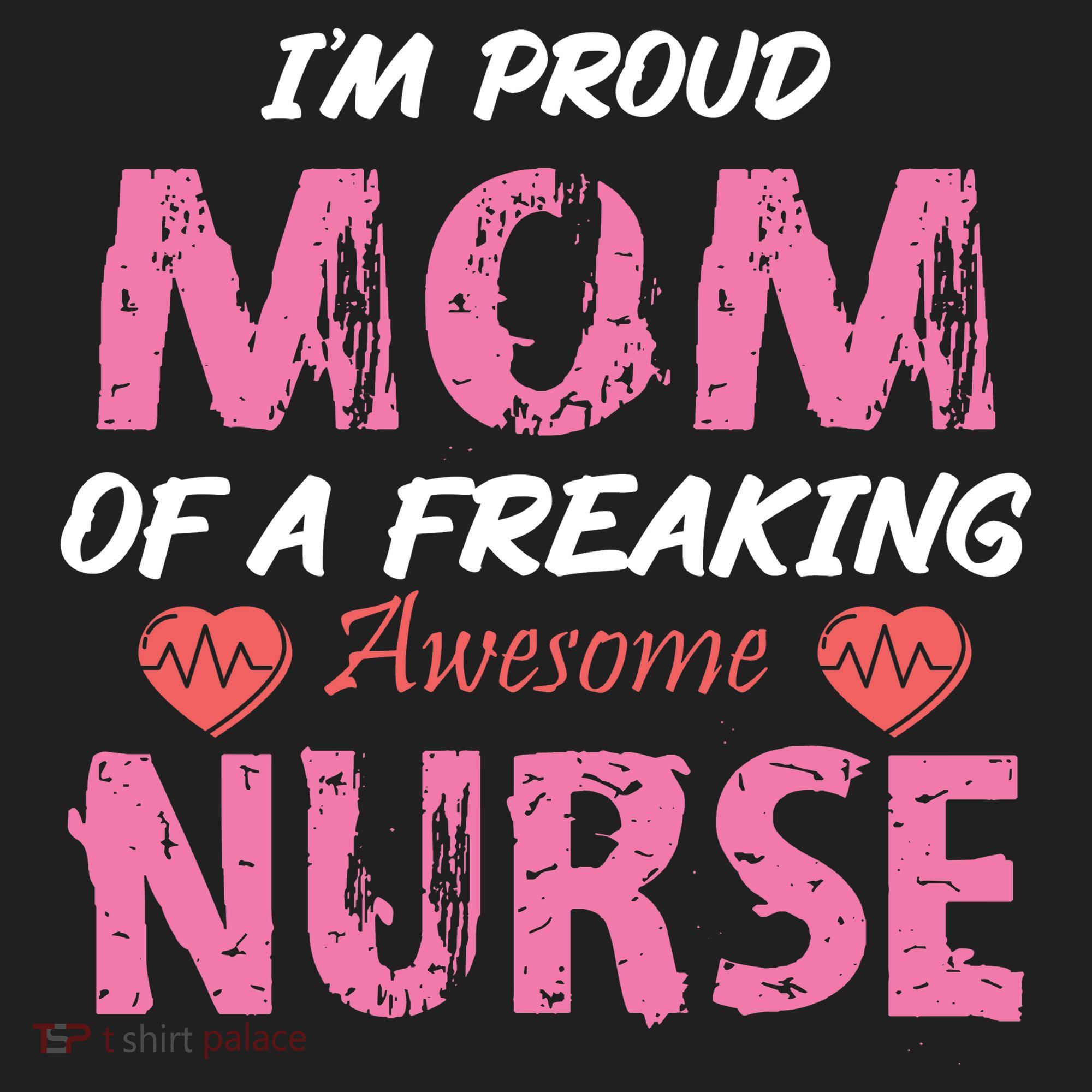 I'm A Proud Mom Of A Freaking Awesome Nurse Distressed Text Tumbler