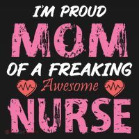 I'm A Proud Mom Of A Freaking Awesome Nurse Distressed Text Ornament thumb 1