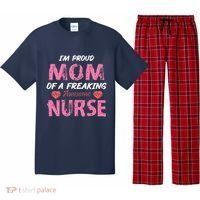I'm A Proud Mom Of A Freaking Awesome Nurse Distressed Text Pajama Set thumb 0