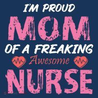 I'm A Proud Mom Of A Freaking Awesome Nurse Distressed Text Women's Hoodie thumb 2