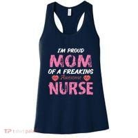 I'm A Proud Mom Of A Freaking Awesome Nurse Distressed Text Women's Tank Top thumb 0