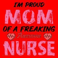 I'm A Proud Mom Of A Freaking Awesome Nurse Distressed Text Santa Hat thumb 1