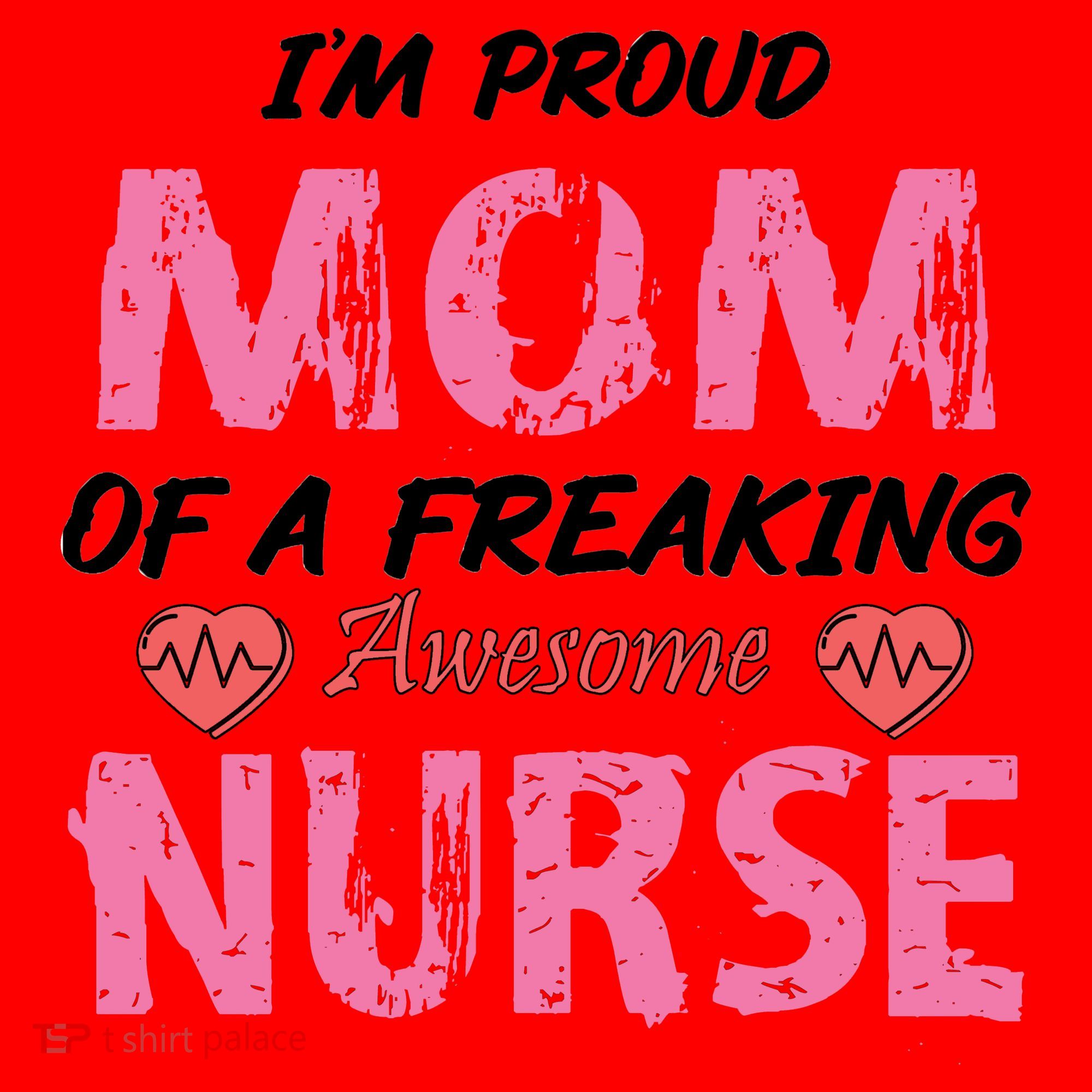 I'm A Proud Mom Of A Freaking Awesome Nurse Distressed Text Santa Hat