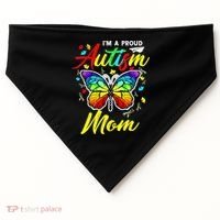 I'm A Proud Autism Mom Autism Awareness Butterfly Gifts USA-Made Doggie Bandana thumb 0