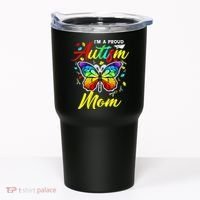 I'm A Proud Autism Mom Autism Awareness Butterfly Gifts Tumbler thumb 0