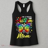 I'm A Proud Autism Mom Autism Awareness Butterfly Gifts Women's Tank Top thumb 3