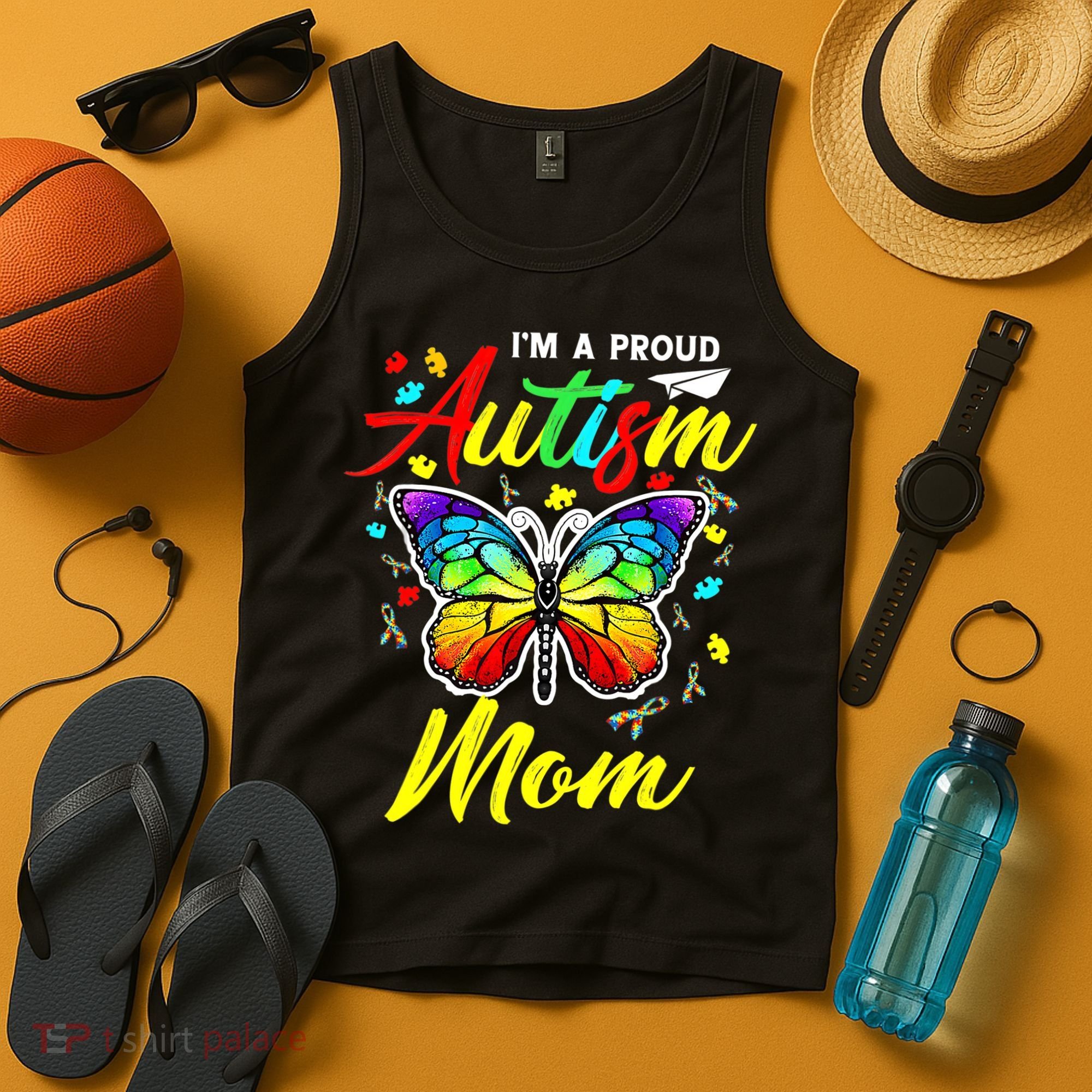 I'm A Proud Autism Mom Autism Awareness Butterfly Gifts Tank Top