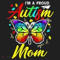 I'm A Proud Autism Mom Autism Awareness Butterfly Gifts Golf Towel thumb 3