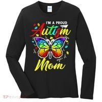 I'm A Proud Autism Mom Autism Awareness Butterfly Gifts Women's Long Sleeve Shirt thumb 0