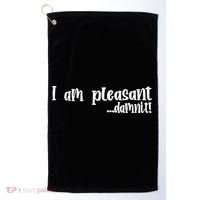 I Am Pleasant Damnit Golf Towel thumb 0