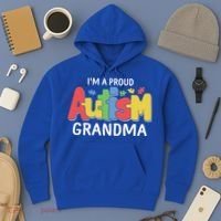 I'm A Proud Autism Grandma Awareness Gift Hoodie thumb 3