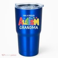 I'm A Proud Autism Grandma Awareness Gift Tumbler thumb 0