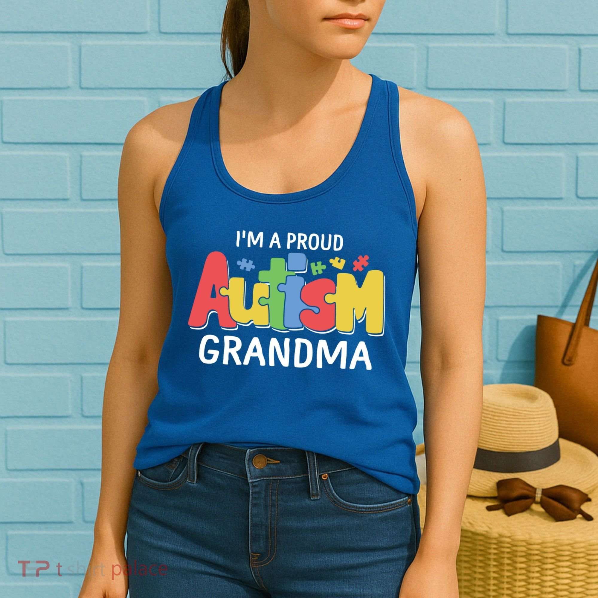 I'm A Proud Autism Grandma Awareness Gift Women's Tank Top