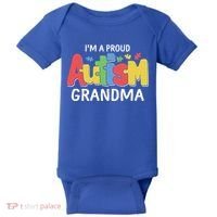 I'm A Proud Autism Grandma Awareness Gift Baby Bodysuit thumb 0