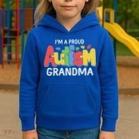 I'm A Proud Autism Grandma Awareness Gift Kids Hoodie thumb 3