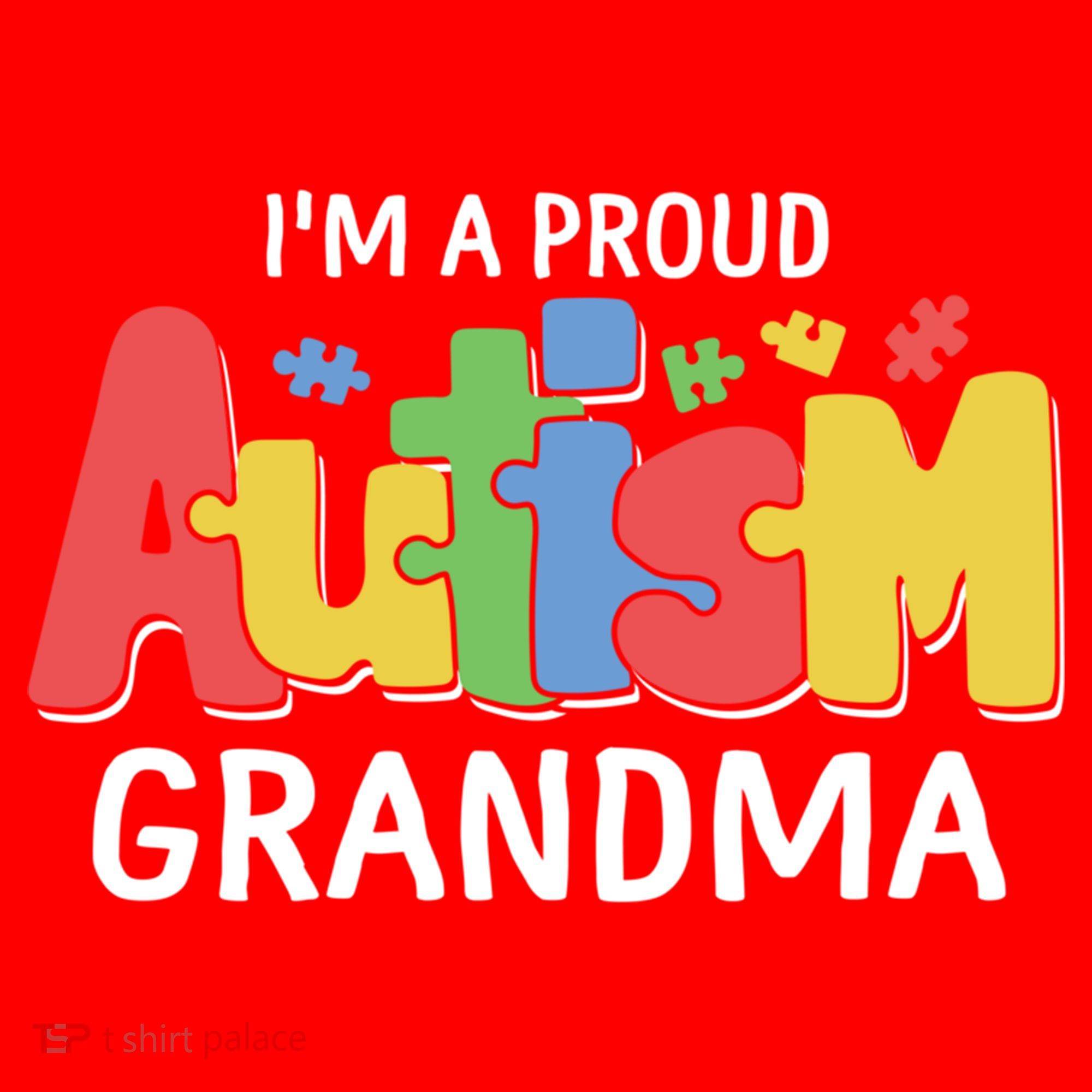 I'm A Proud Autism Grandma Awareness Gift Santa Hat