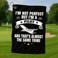Im A Pilot Airplane Aviation Gift Golf Towel thumb 1