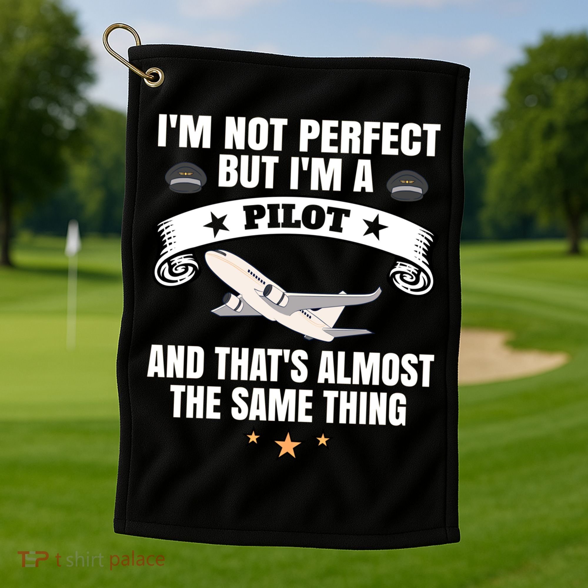 Im A Pilot Airplane Aviation Gift Golf Towel