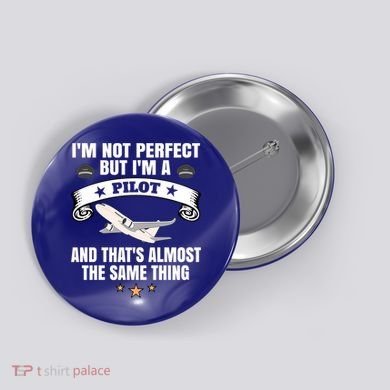 Im A Pilot Airplane Aviation Gift Button