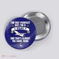 Im A Pilot Airplane Aviation Gift Button thumb 0