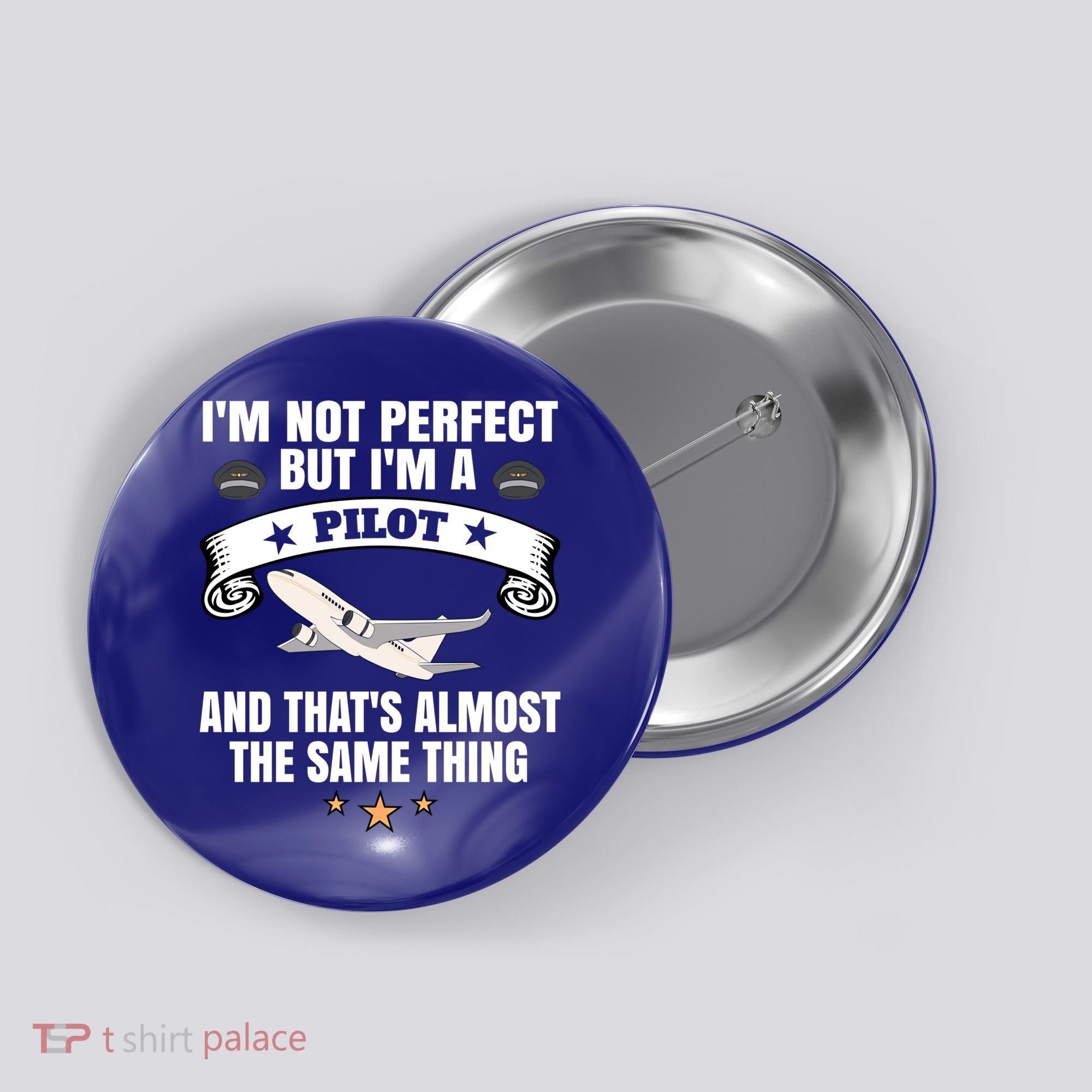 Im A Pilot Airplane Aviation Gift Button