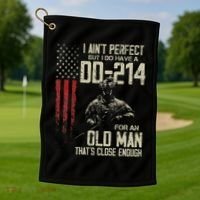 I AinT Perfect But I Do Have A Dd 214 For An Old Man Golf Towel thumb 1