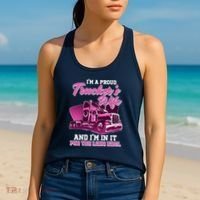 I'm A Proud Trucker's Wife And I'm In It For The Long Haul Women's Tank Top thumb 2