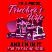 I'm A Proud Trucker's Wife And I'm In It For The Long Haul Santa Hat thumb 1