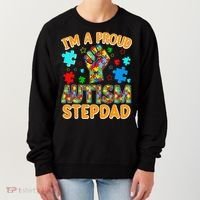 Im a Proud Autism Stepdad Puzzle Piece Advocate Support Women's Sweatshirt thumb 0