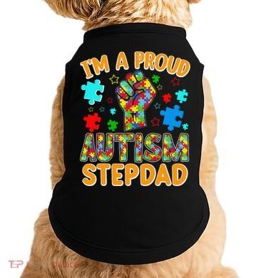 Im a Proud Autism Stepdad Puzzle Piece Advocate Support Doggie Tank