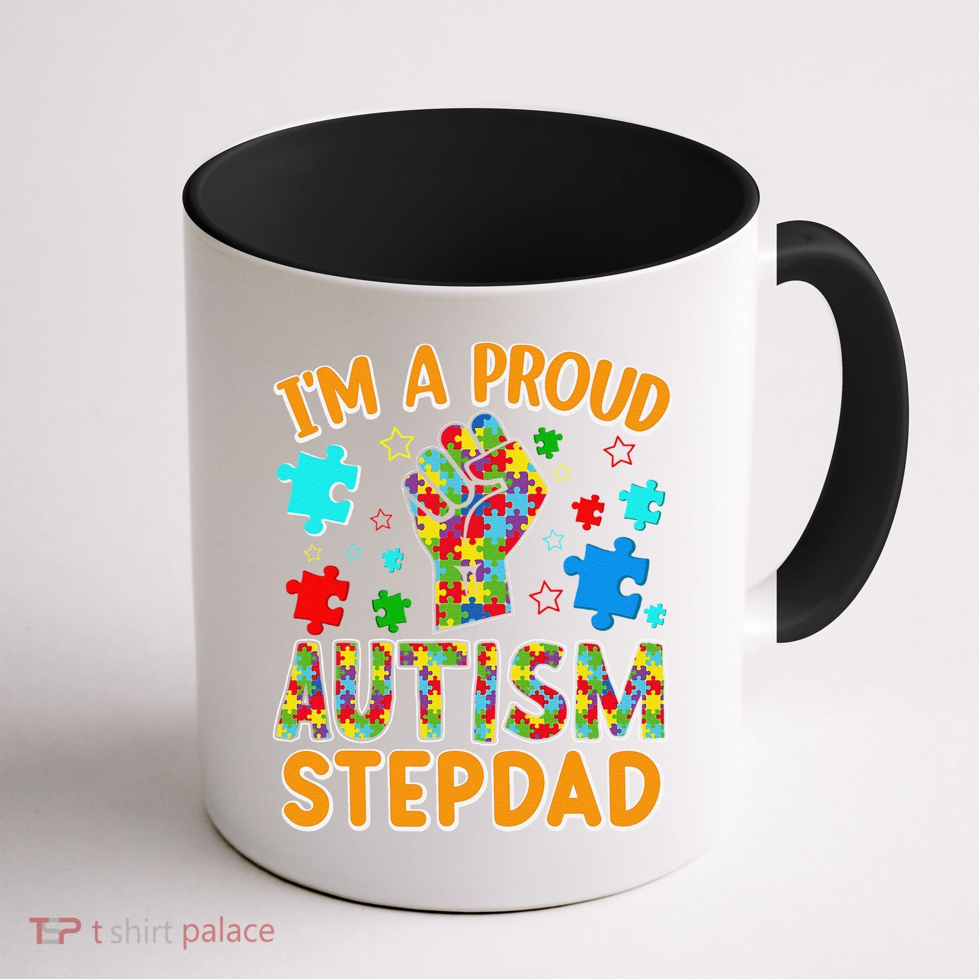 Im a Proud Autism Stepdad Puzzle Piece Advocate Support Coffee Mug