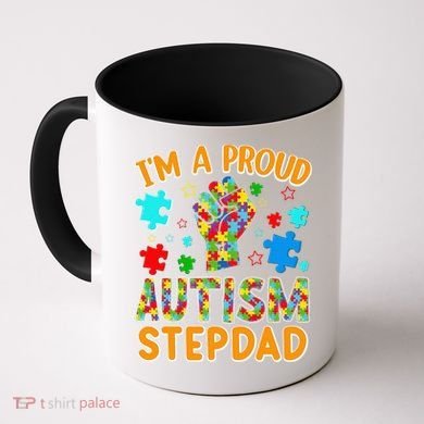 Im a Proud Autism Stepdad Puzzle Piece Advocate Support Coffee Mug