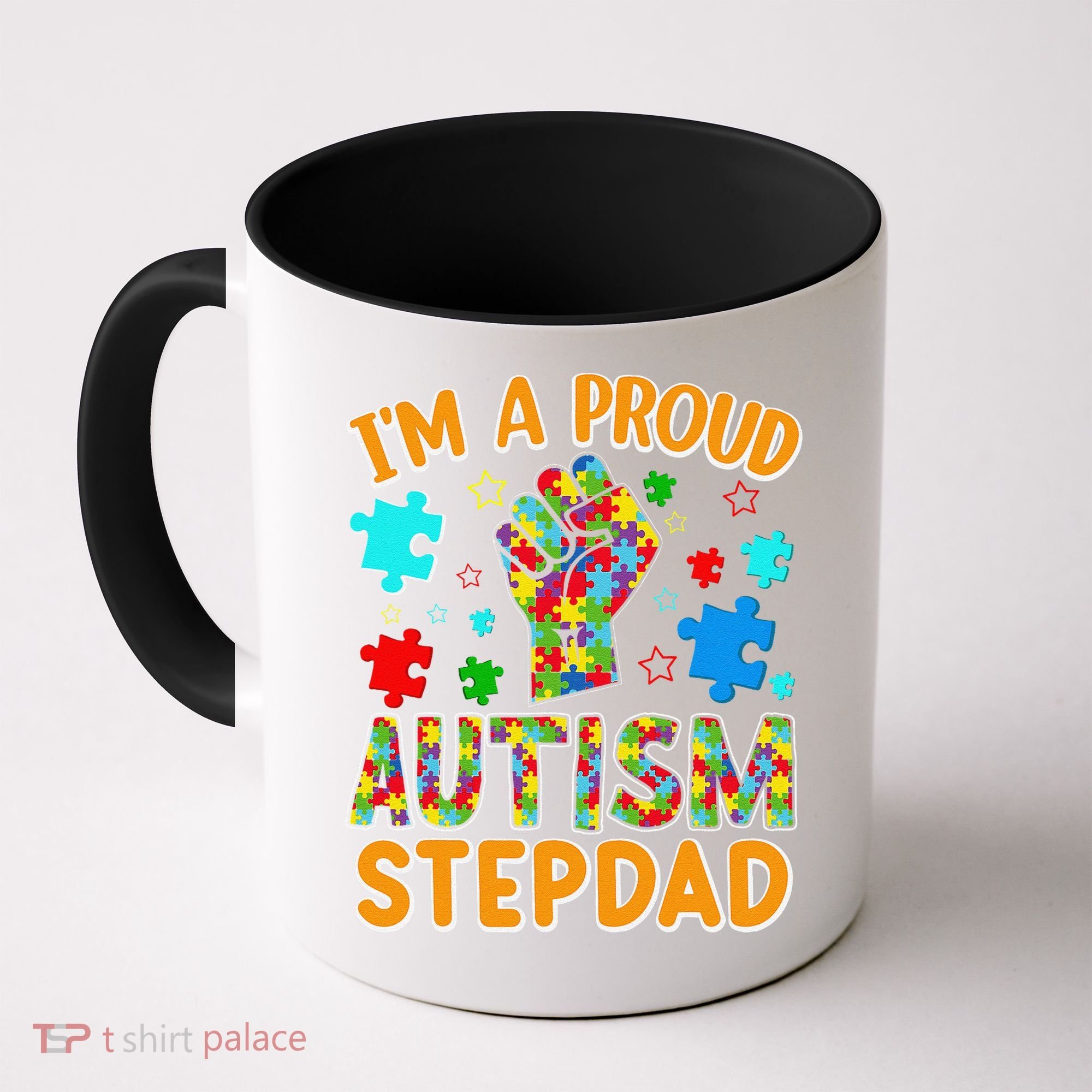 Im a Proud Autism Stepdad Puzzle Piece Advocate Support Coffee Mug