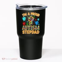 Im a Proud Autism Stepdad Puzzle Piece Advocate Support Tumbler thumb 0