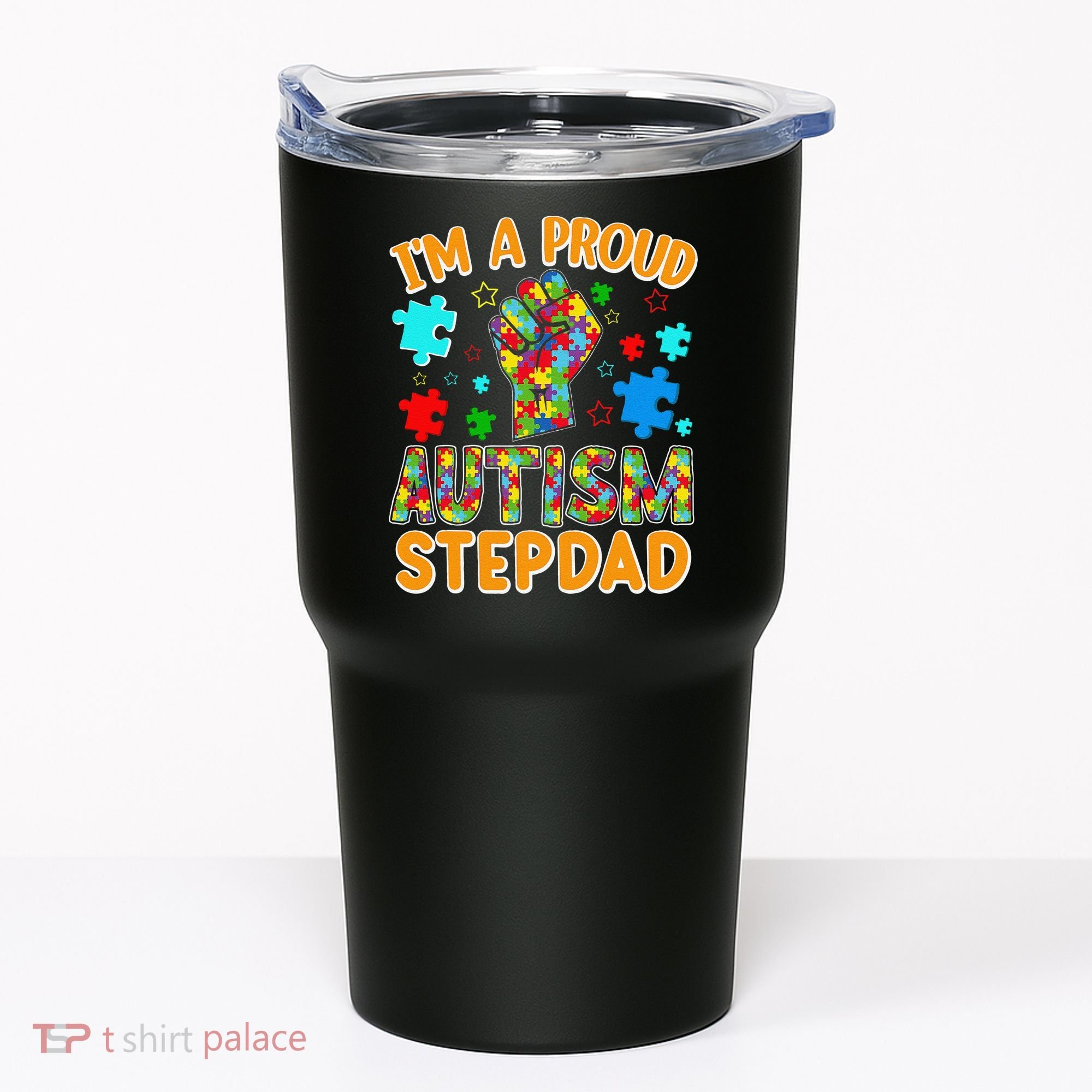 Im a Proud Autism Stepdad Puzzle Piece Advocate Support Tumbler