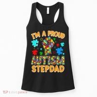 Im a Proud Autism Stepdad Puzzle Piece Advocate Support Women's Tank Top thumb 0