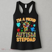 Im a Proud Autism Stepdad Puzzle Piece Advocate Support Women's Tank Top thumb 3