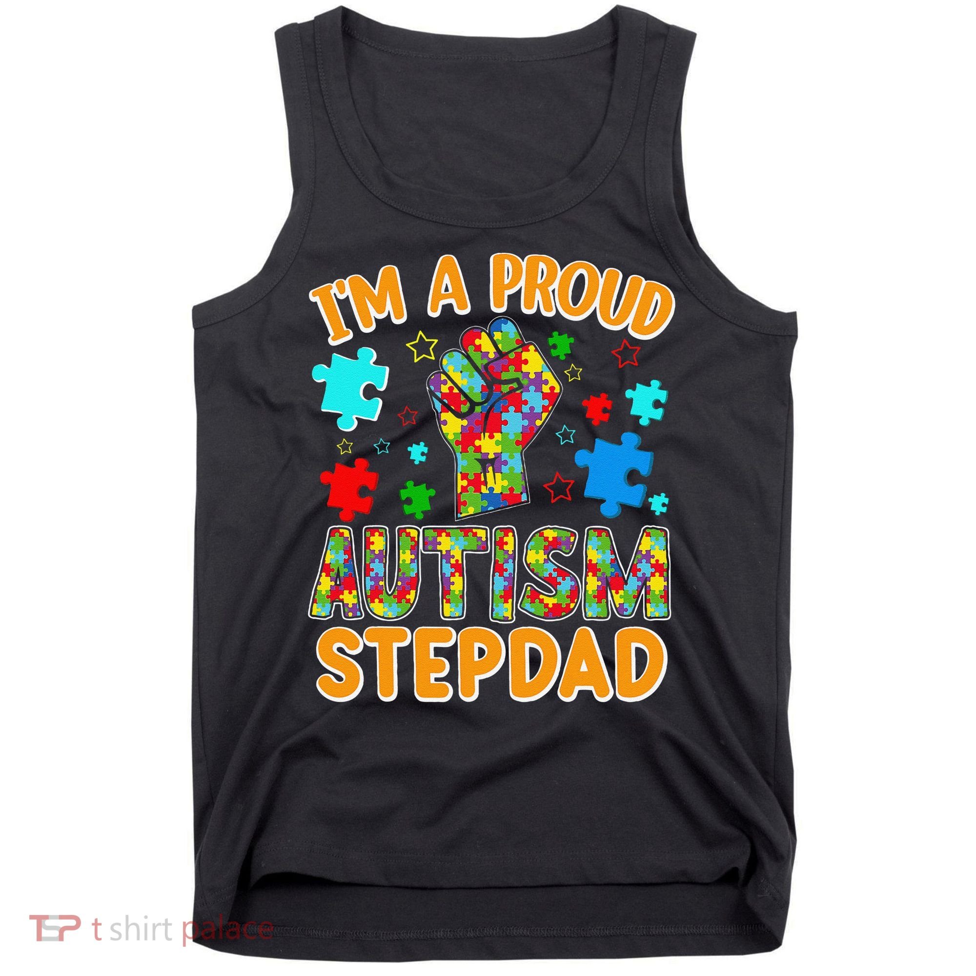 Im a Proud Autism Stepdad Puzzle Piece Advocate Support Tank Top