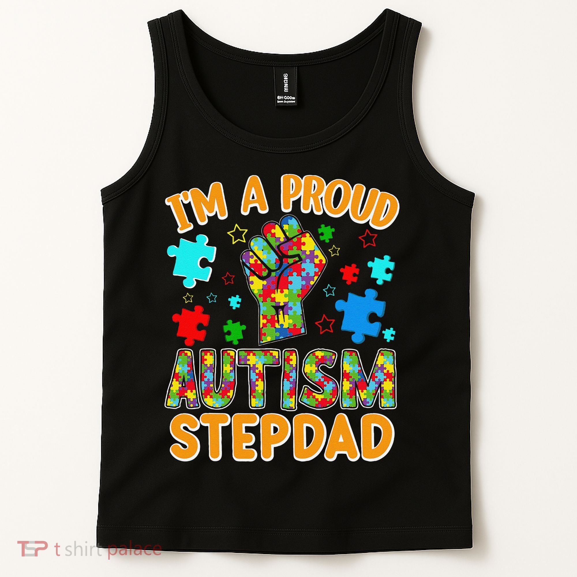 Im a Proud Autism Stepdad Puzzle Piece Advocate Support Tank Top