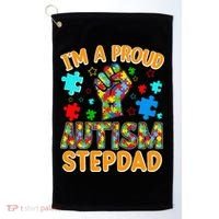 Im a Proud Autism Stepdad Puzzle Piece Advocate Support Golf Towel thumb 0