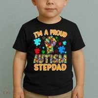 Im a Proud Autism Stepdad Puzzle Piece Advocate Support Toddler T-Shirt thumb 2