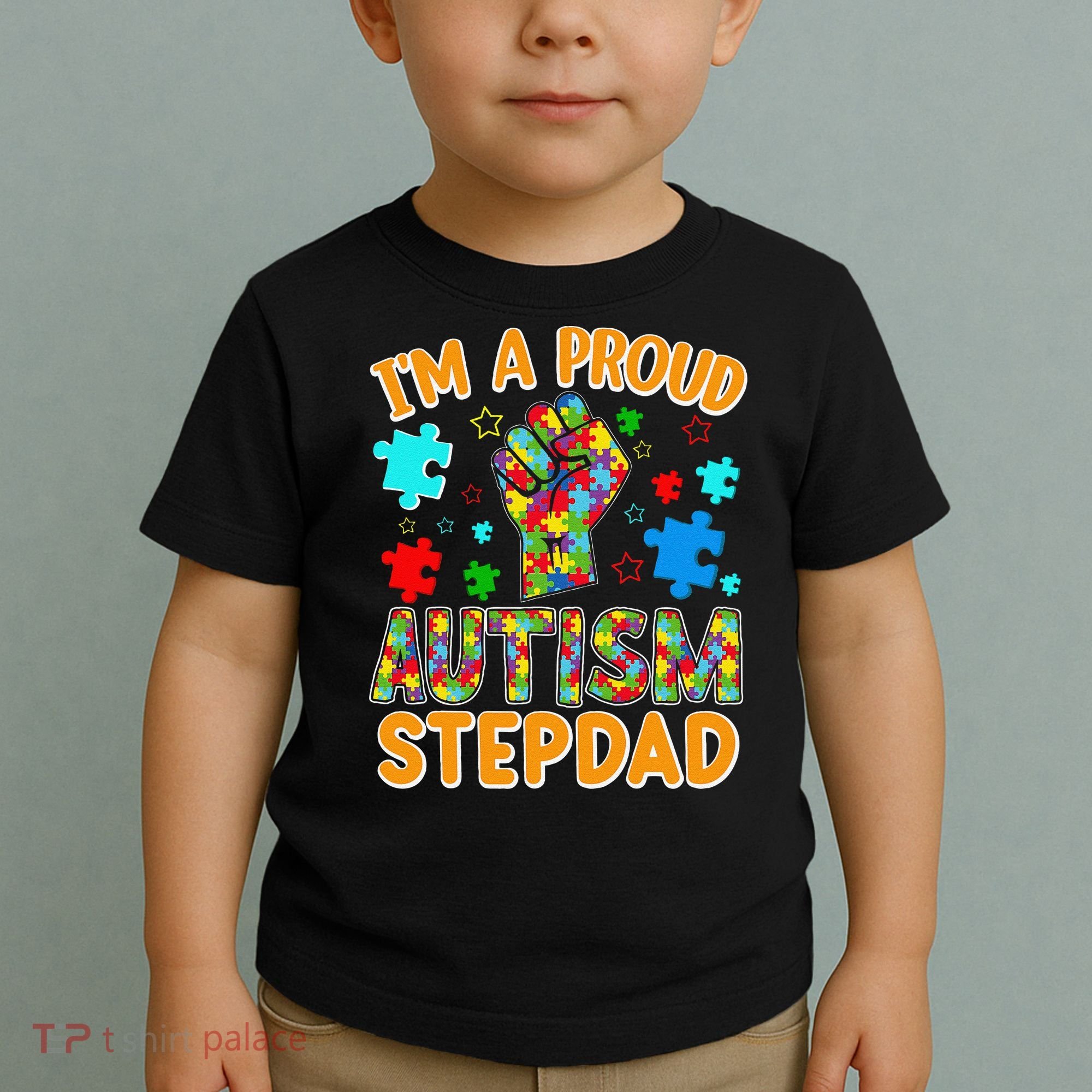 Im a Proud Autism Stepdad Puzzle Piece Advocate Support Toddler T-Shirt