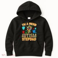 Im a Proud Autism Stepdad Puzzle Piece Advocate Support Kids Hoodie thumb 0