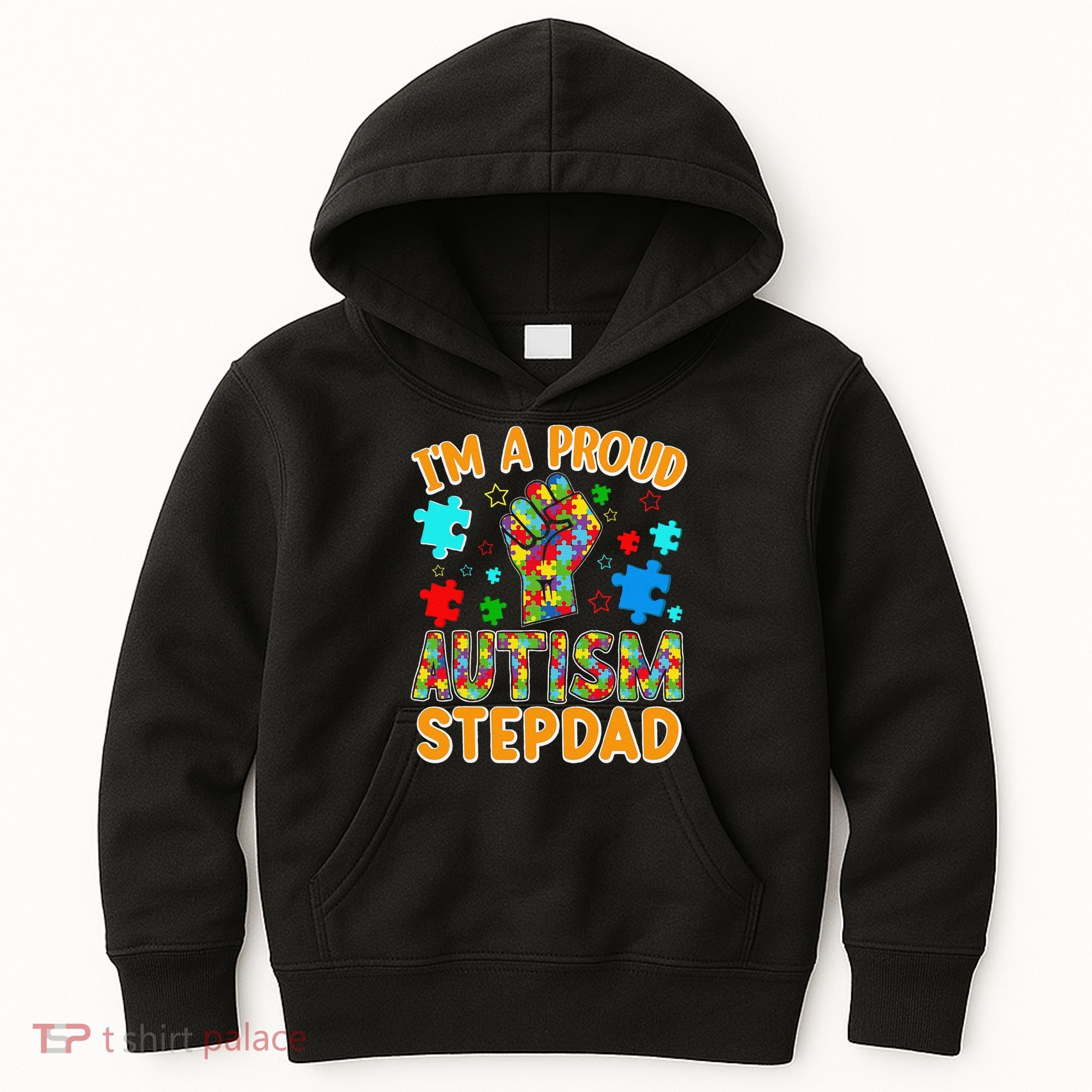 Im a Proud Autism Stepdad Puzzle Piece Advocate Support Kids Hoodie