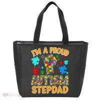Im a Proud Autism Stepdad Puzzle Piece Advocate Support Tote Bag thumb 0