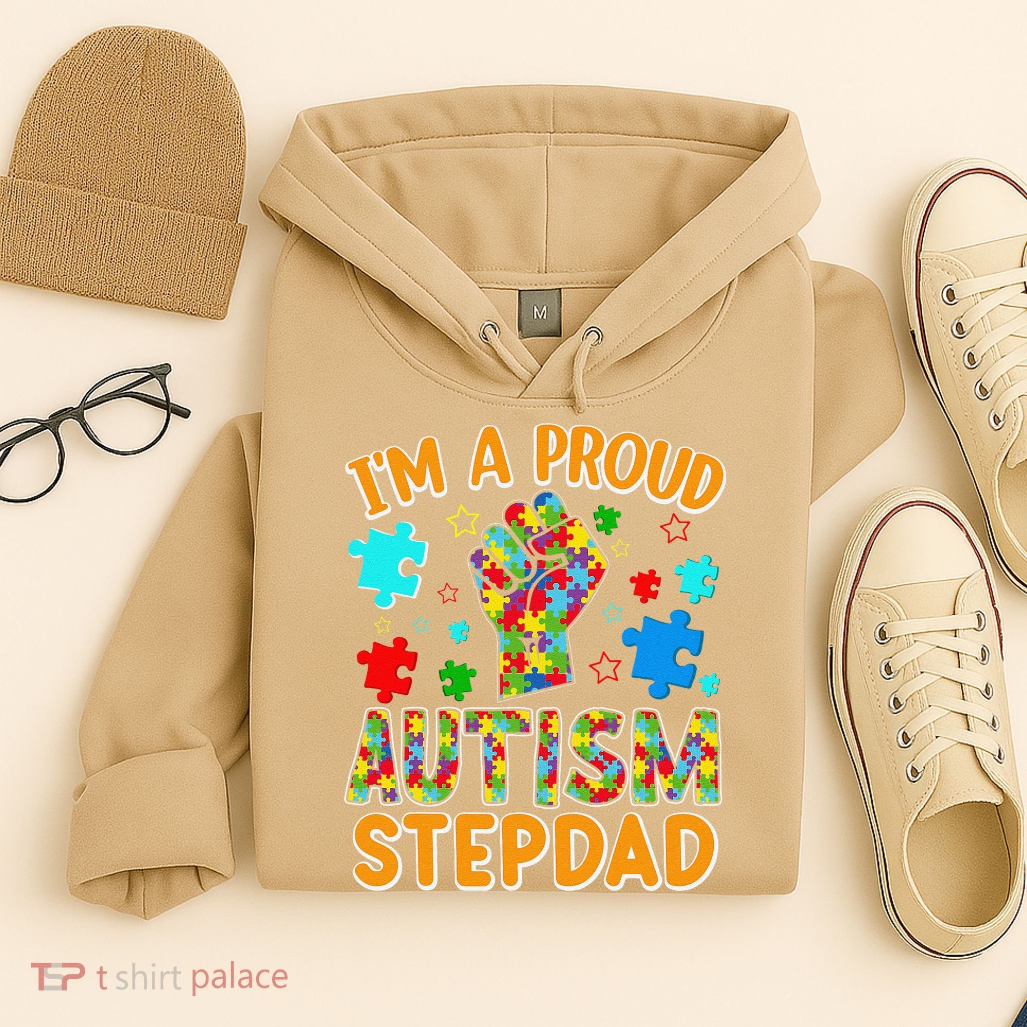 Im a Proud Autism Stepdad Puzzle Piece Advocate Support Hoodie