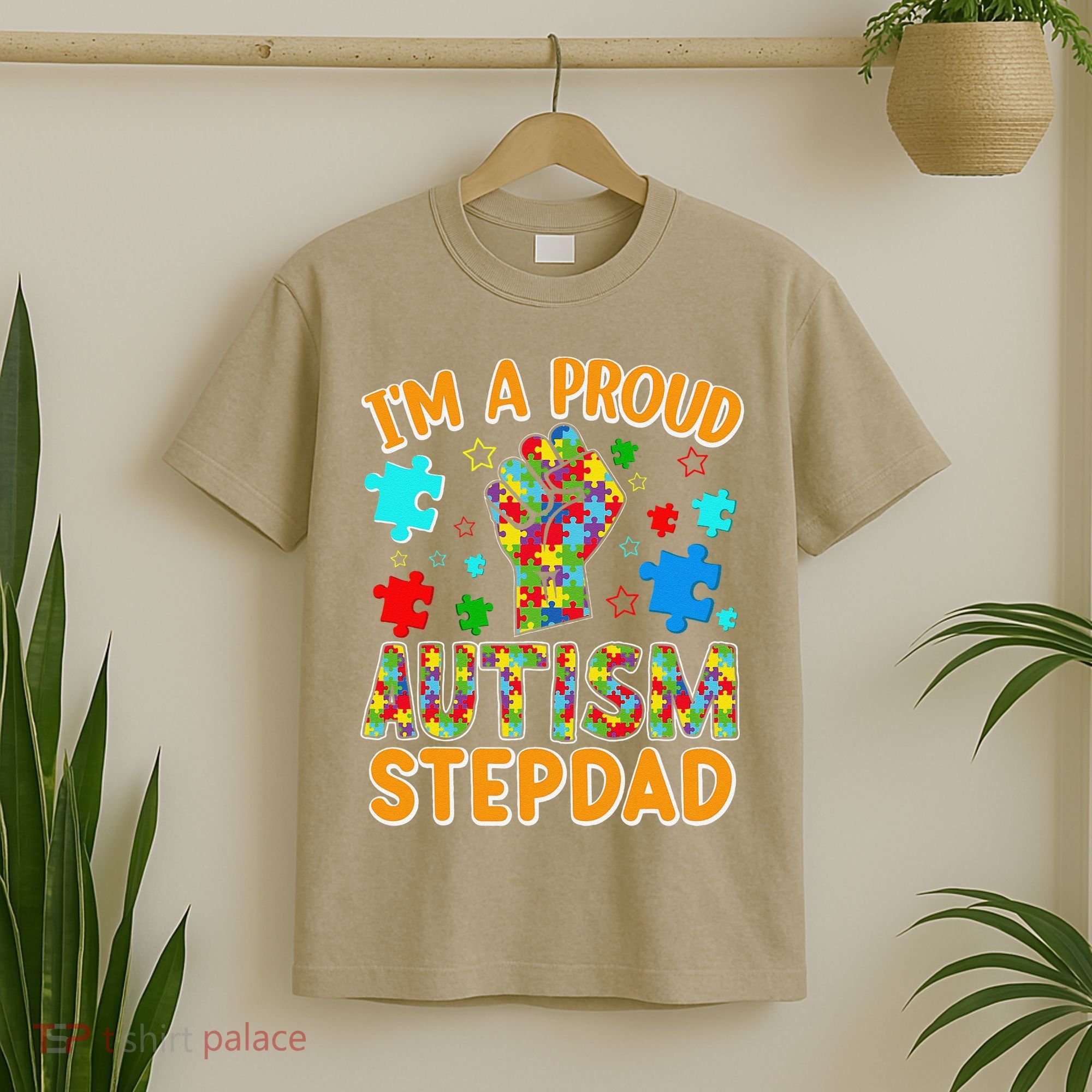 Im a Proud Autism Stepdad Puzzle Piece Advocate Support T-Shirt
