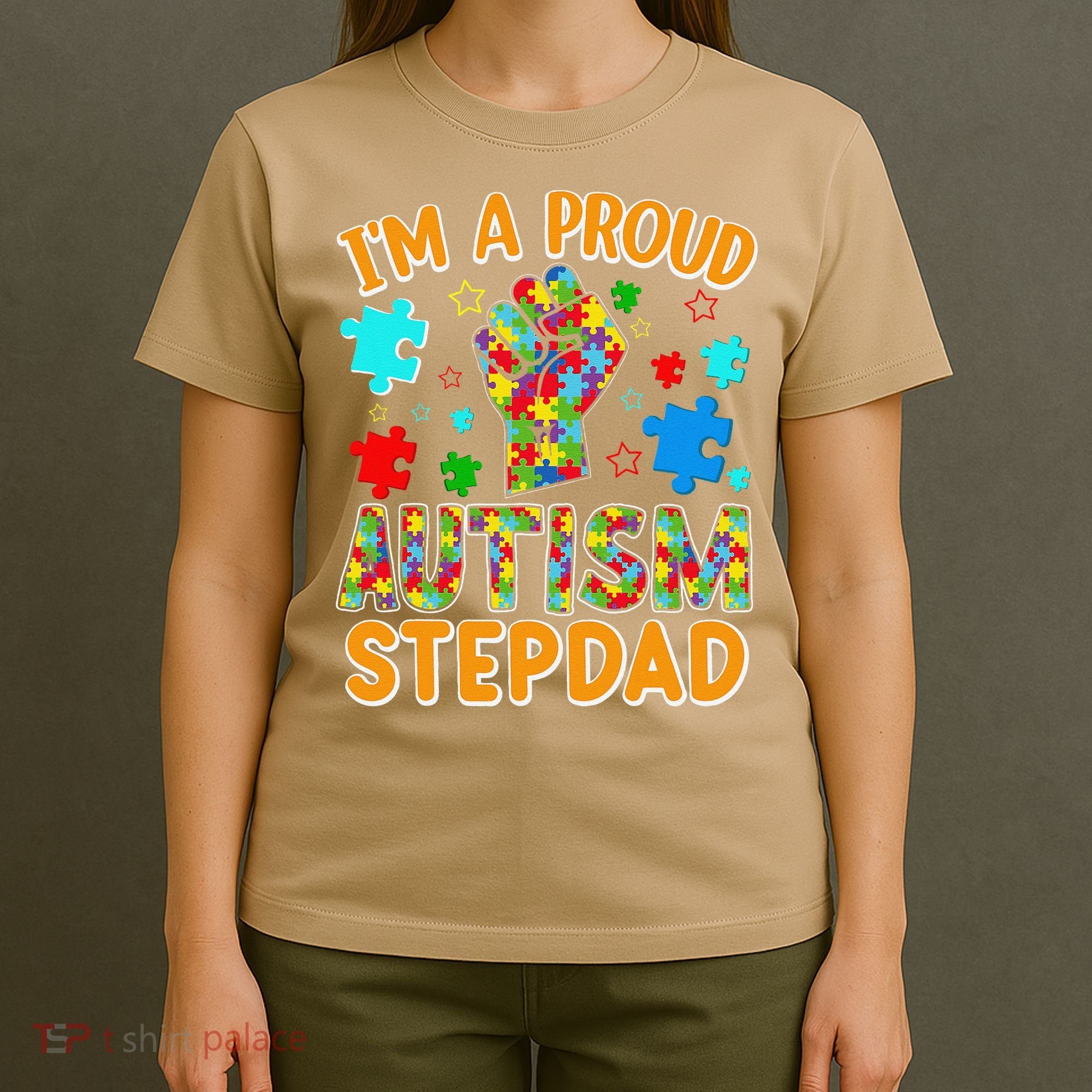 Im a Proud Autism Stepdad Puzzle Piece Advocate Support T-Shirt