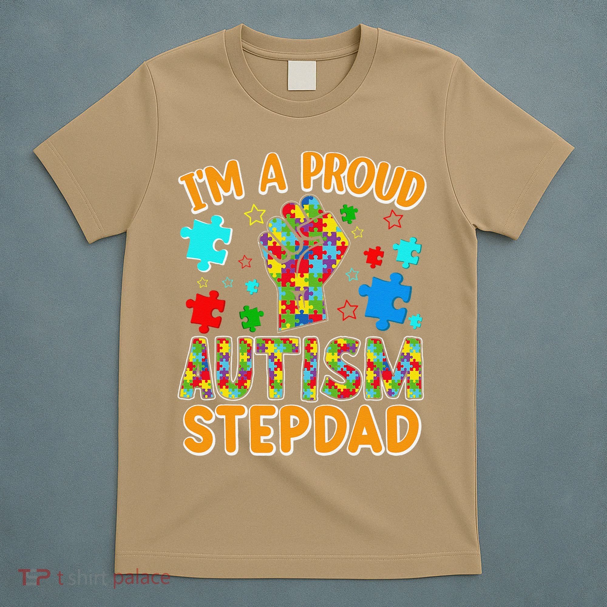 Im a Proud Autism Stepdad Puzzle Piece Advocate Support T-Shirt