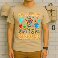 Im a Proud Autism Stepdad Puzzle Piece Advocate Support T-Shirt thumb 6